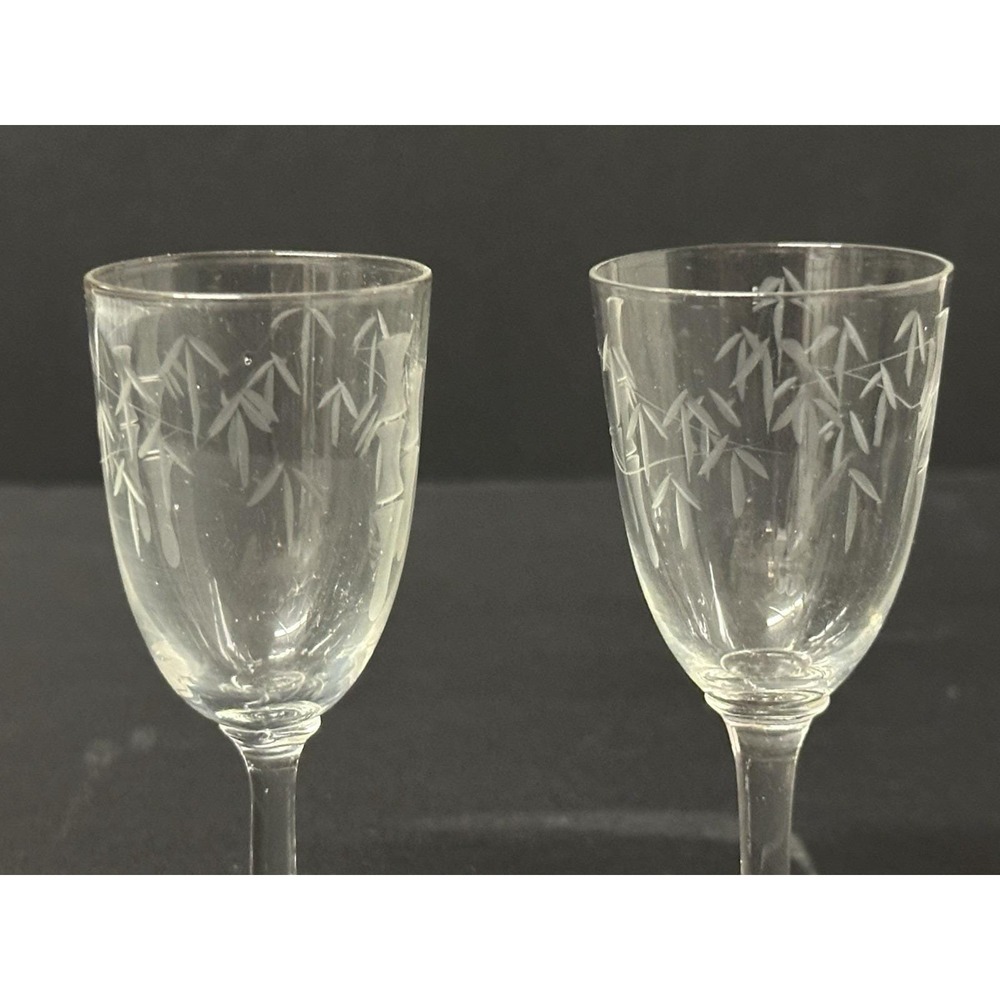 Noritake Bamboo Cordial Glasses 3 5/8" Tiki Bar MCM Japan Vtg 50s Liqueur Shot - Picture 2 of 7